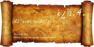 Áron Azár névjegykártya